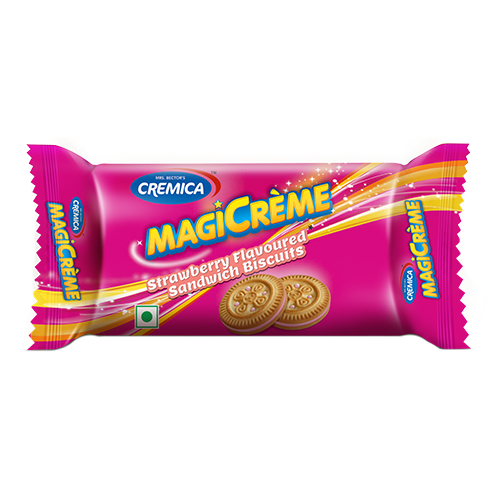 10x Cremica Magicreme Strawberry Flavoured Sandwich Biscuits, 78gm each, Pack Of 10