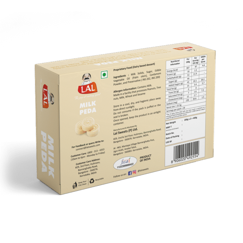 Lal Sweets Milk Peda - 400gm - Image 3