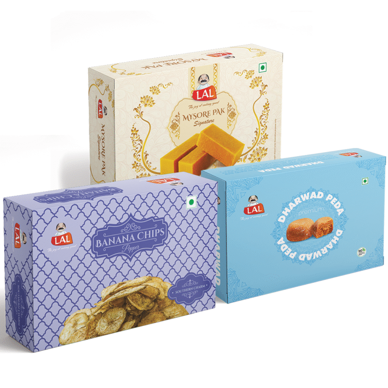Mysore pak signature 400g, Dharwad peda 400g, Banana chips pepper 250g - Image 2