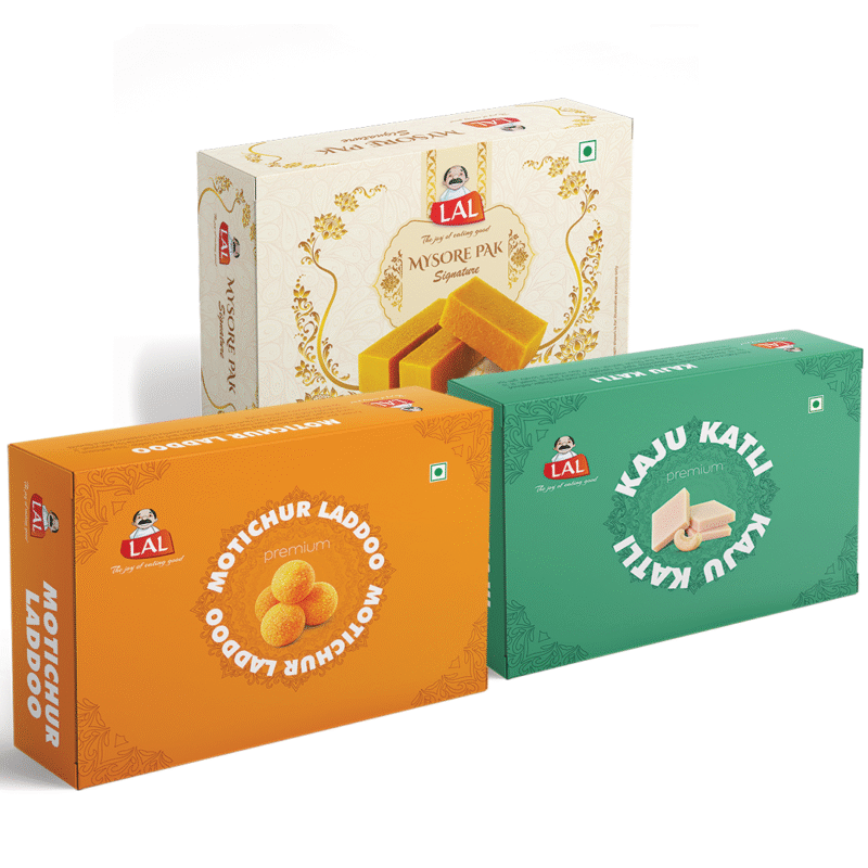 Mysore pak signature 400g, Motichur laddoo 400g and Kaju katli 400g - Image 2