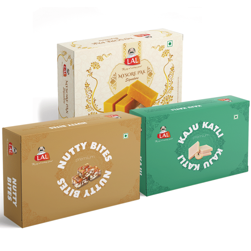 Mysore pak signature 400g, Nutty bites 400g and Kaju katli 400g - Image 2