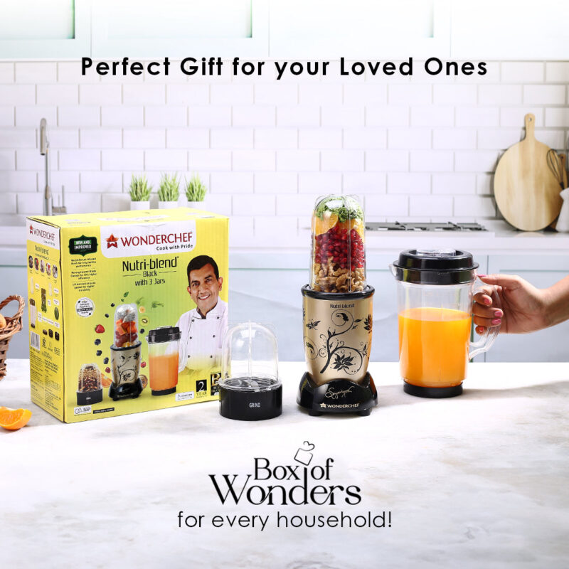 Nutri-blend Juicer, Mixer, Grinder, Blender & Smoothie Maker | 500W 22000 RPM 100% Full Copper Motor | Stainless steel Blades | 3 unbreakable jars | 2 Years warranty | Recipe book by Chef Sanjeev Kapoor | Champagne - Image 5