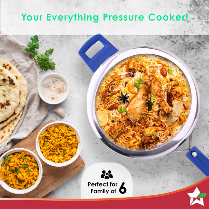 Nigella Inner Lid 5L Stainless Steel Pressure cooker, Gas Stove & Induction Friendly, Silver, 5 year warranty , ISI Certified - Image 4