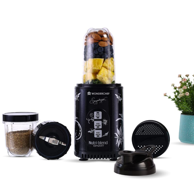 Nutri-blend SMART Automatic Mixer Grinder with Dual Pulse Function|22000 RPM|100% Full Copper Motor|2 Unbreakable Jars| 500 Watt| 2 Years Warranty| Recipe book by Chef Sanjeev Kapoor| Black - Image 7