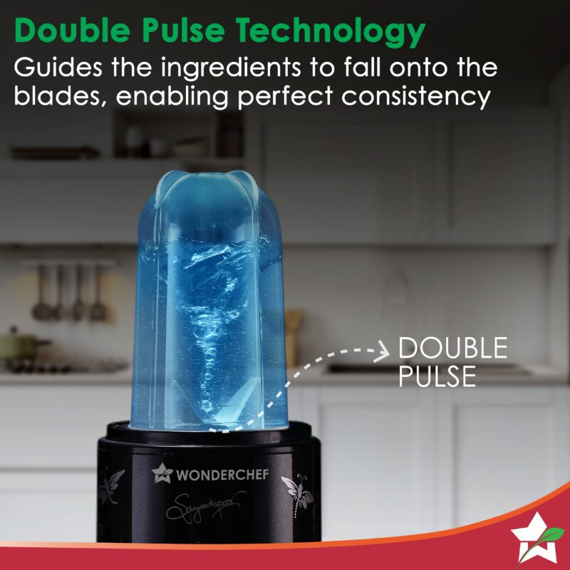 Nutri-blend SMART Automatic Mixer Grinder with Dual Pulse Function|22000 RPM|100% Full Copper Motor|2 Unbreakable Jars| 500 Watt| 2 Years Warranty| Recipe book by Chef Sanjeev Kapoor| Black - Image 3