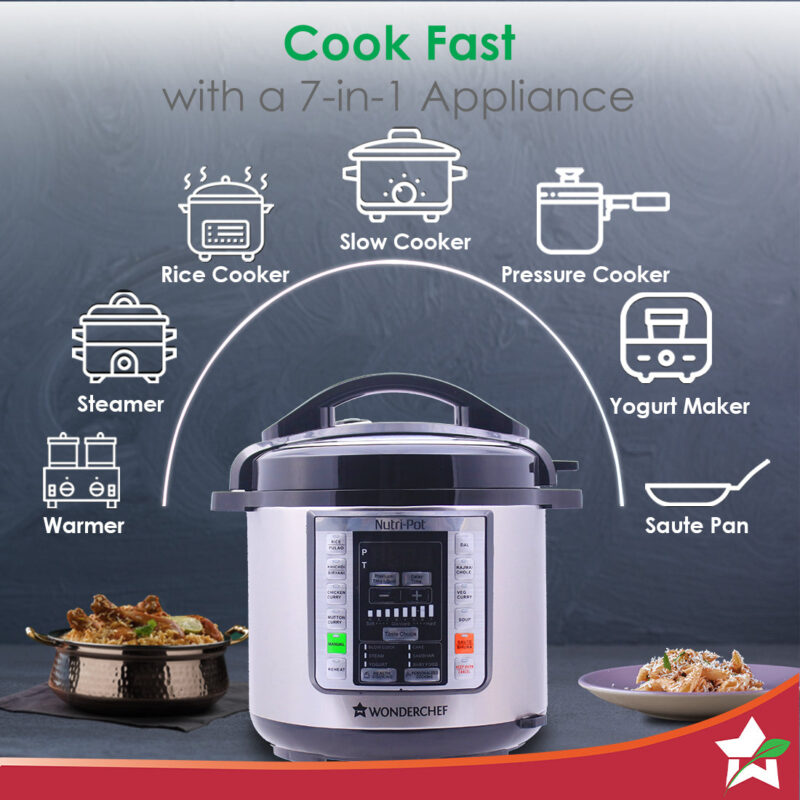 Wonderchef Renewed Nutri-Pot | 6L | Electric Pressure Cooker with 7-in-1 Functions - Image 2