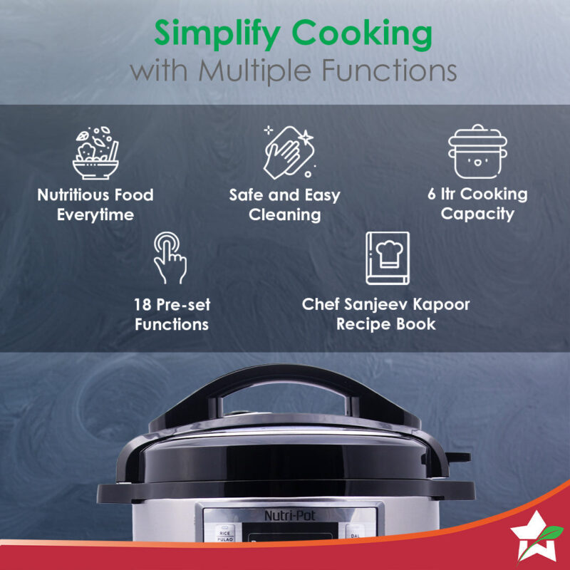 Wonderchef Renewed Nutri-Pot | 6L | Electric Pressure Cooker with 7-in-1 Functions - Image 3