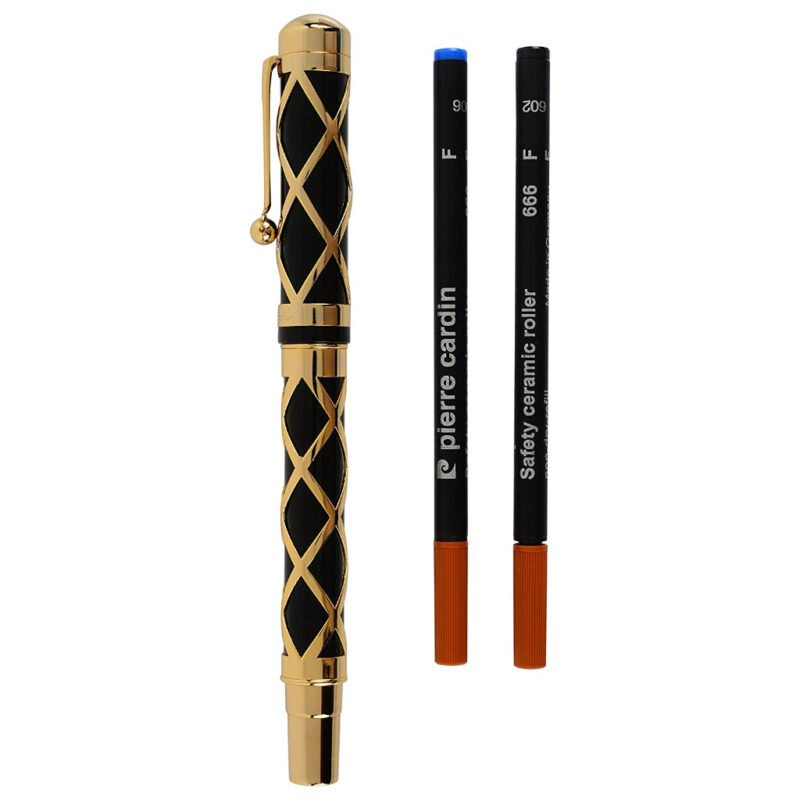 Pierre Cardin Glamour Black Exclusive Roller Ball Pen - Blue, Pack Of 1