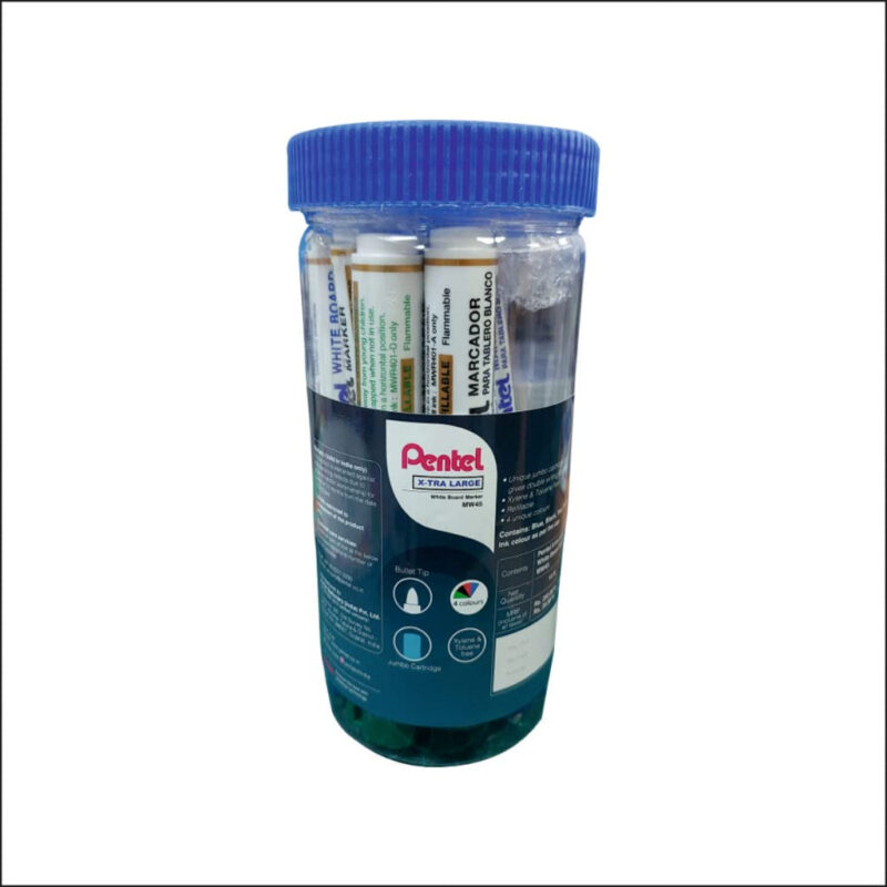 Pentel MW45 4.0mm X-Tra Large Whiteboard Marker - Multicolour Ink, Pack of 10