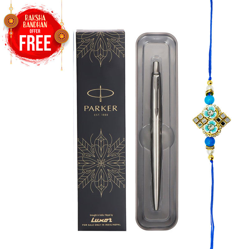 Parker Moments Jotter Steel Ball Pen - Blue Ink, Pack Of 1