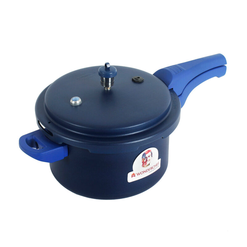 HealthGuard Induction Base 5L Aluminium Nonstick Pressure Cooker with Outer Lid, Blue - Image 7