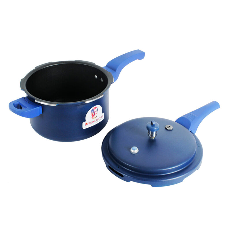 HealthGuard Induction Base 5L Aluminium Nonstick Pressure Cooker with Outer Lid, Blue - Image 3