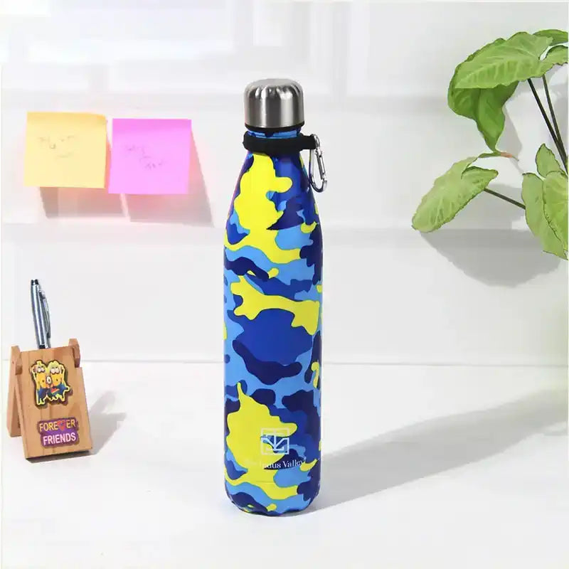 Premium Stainless Steel Camo Printed Vacuum Insulated Water Bottles, Cola Shaped, 1 Litre - Image 2