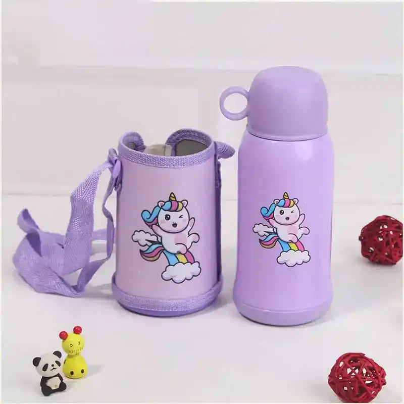 Premium Stainless Steel Vacuum Insulated School Kid Water Bottle, Silicone Sippy & Bag,Leakproof Lid - Image 3