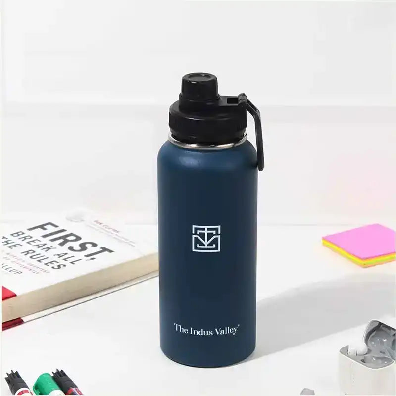 Premium Stainless Steel Vacuum Insulated Wide Mouth Water Bottle with Handle, Leak-proof, 1000ml