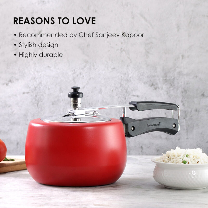 Regalia Induction Base 3L Pressure Cooker with Inner Lid, 2 Years Warranty, Red - Image 8