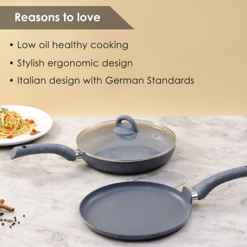 Granite 3 Pc Cookware Set with Lid, Non Stick, 2 Years Warranty - Image 10