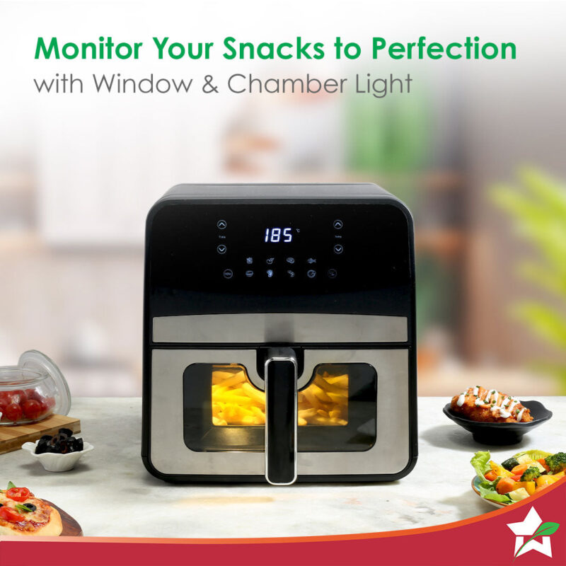 Regenta Digital Air Fryer with Window | 1800W, 6.5L | Rapid Air Technology | Auto Resume & Shut-off | Touch Screen | Fry, Bake, Grill, Roast | 2 Year Warranty - Image 2