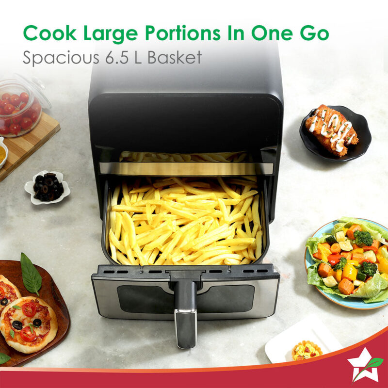 Regenta Digital Air Fryer with Window | 1800W, 6.5L | Rapid Air Technology | Auto Resume & Shut-off | Touch Screen | Fry, Bake, Grill, Roast | 2 Year Warranty - Image 5