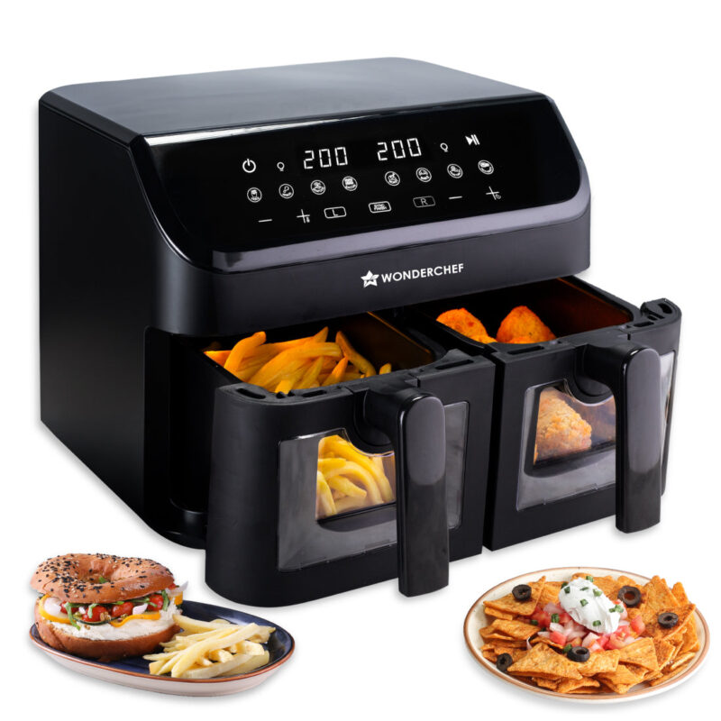 Regenta Digital Air Fryer with Dual Basket | 2000W, 9L | 2 Baskets for Different Types of Cooking | Healthy Food with Minimum Oil | Auto Resume & Shut-off | Touch Screen | 2 Year Warranty - Image 9