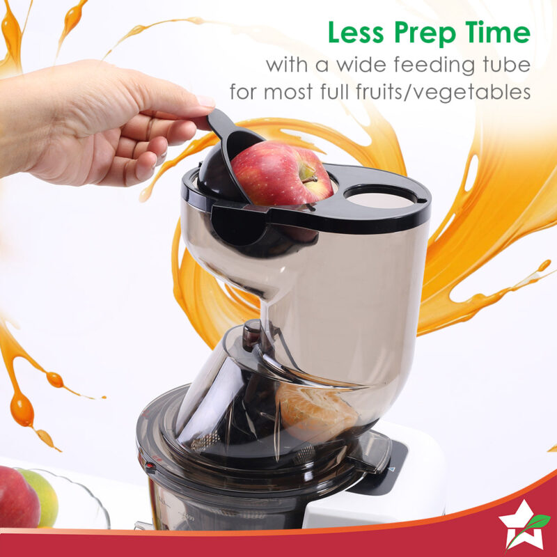 Regenta Full Fruit Juicer | Professional Cold Press | High Juice Yield | 240W | 55 RPM | Fine Strainer | All-in-1 Fruit & Vegetable Juicer | White | 2 Year Warranty - Image 4