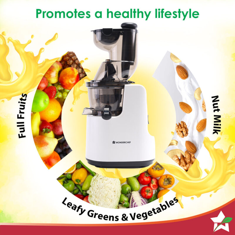 Regenta Full Fruit Juicer | Professional Cold Press | High Juice Yield | 240W | 55 RPM | Fine Strainer | All-in-1 Fruit & Vegetable Juicer | White | 2 Year Warranty - Image 6