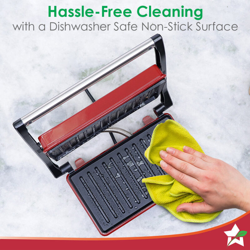 Sanjeev Kapoor Tandoor Mini | Crimson Edge Electric Contact Grill & Sandwich Maker | 3-in-1 Appliance | 700 Watt | Healthy Non-Stick Coating | 1 Year Warranty | Red - Image 5