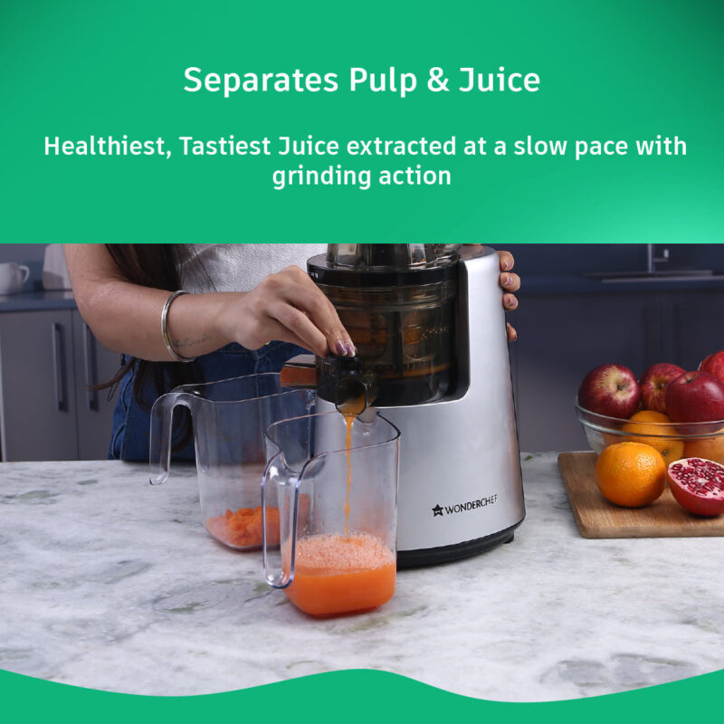 V6 Cold Press Slow Juicer,  Full Fruit, High Juice Yield, Powerful AC motor, Slow Squeezing Technology, 200W - Image 4