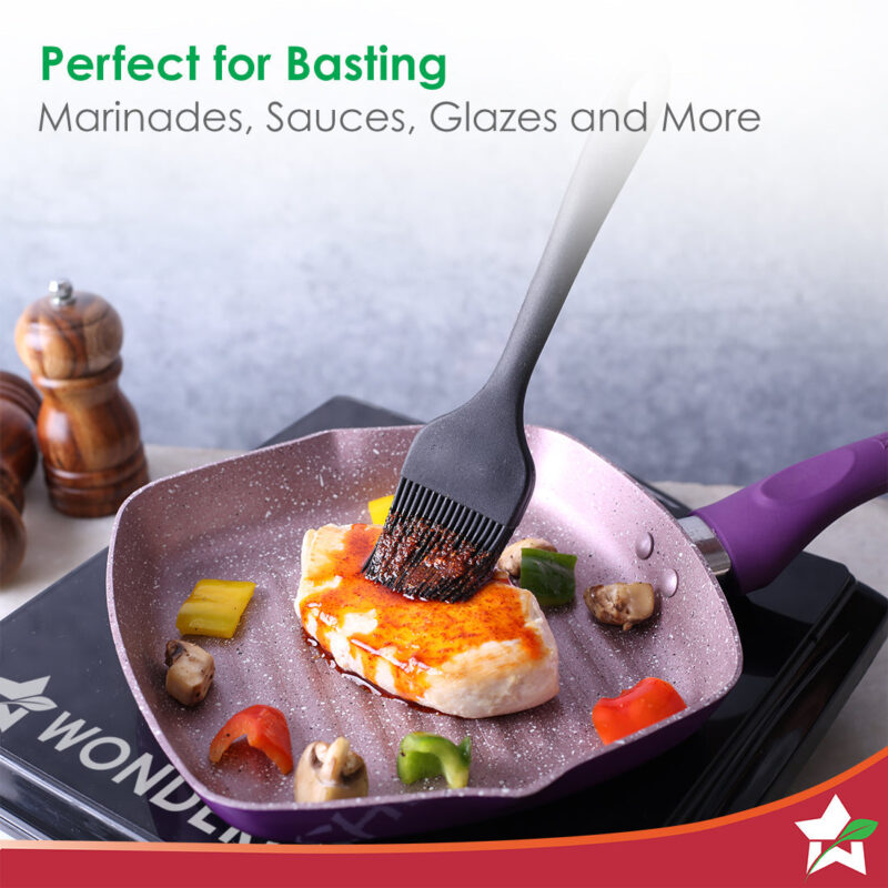 Waterstone Silicon Brush | Stainless Steel Core | High Holding Capacity for Sauces, Glazes, Butter, Oils, Marinades | Even Coverage | Basting for BBQ/Grilling, Tandoor, Cooking, Baking - Image 2
