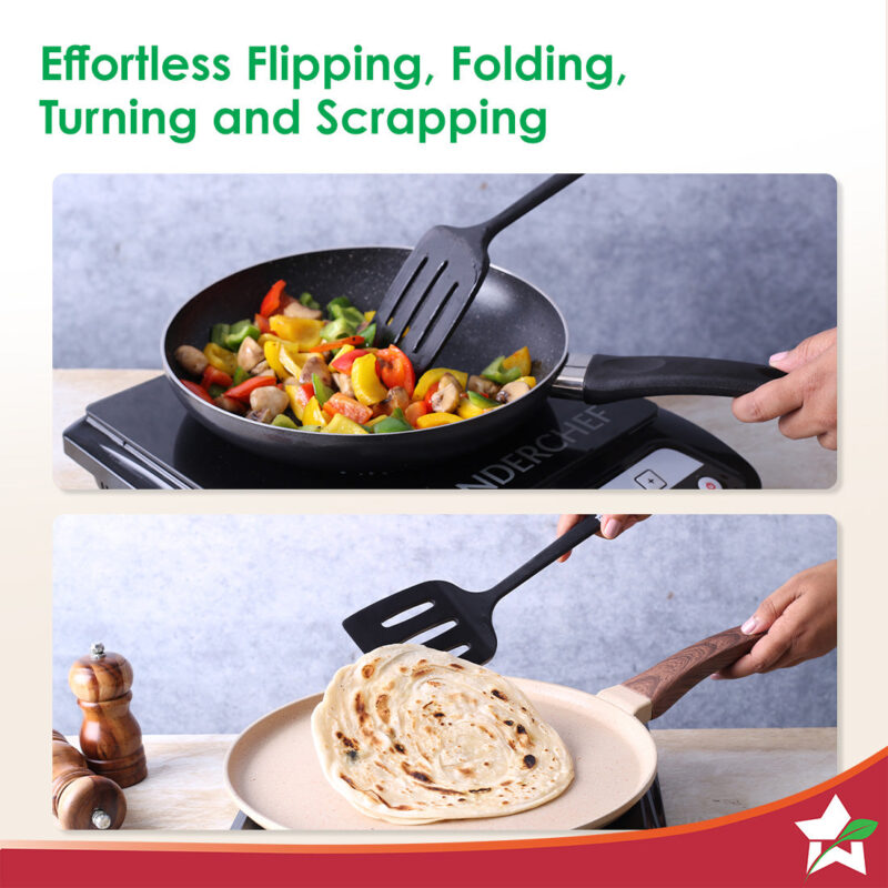 Waterstone Silicon Turner | Stainless Steel Core | Food Grade Silicone | Ideal Thickness | Use for Flipping, Turning, Scrapping, Mixing | Non-stick, Flexible, Heat Resistant, Stylish Design - Image 2