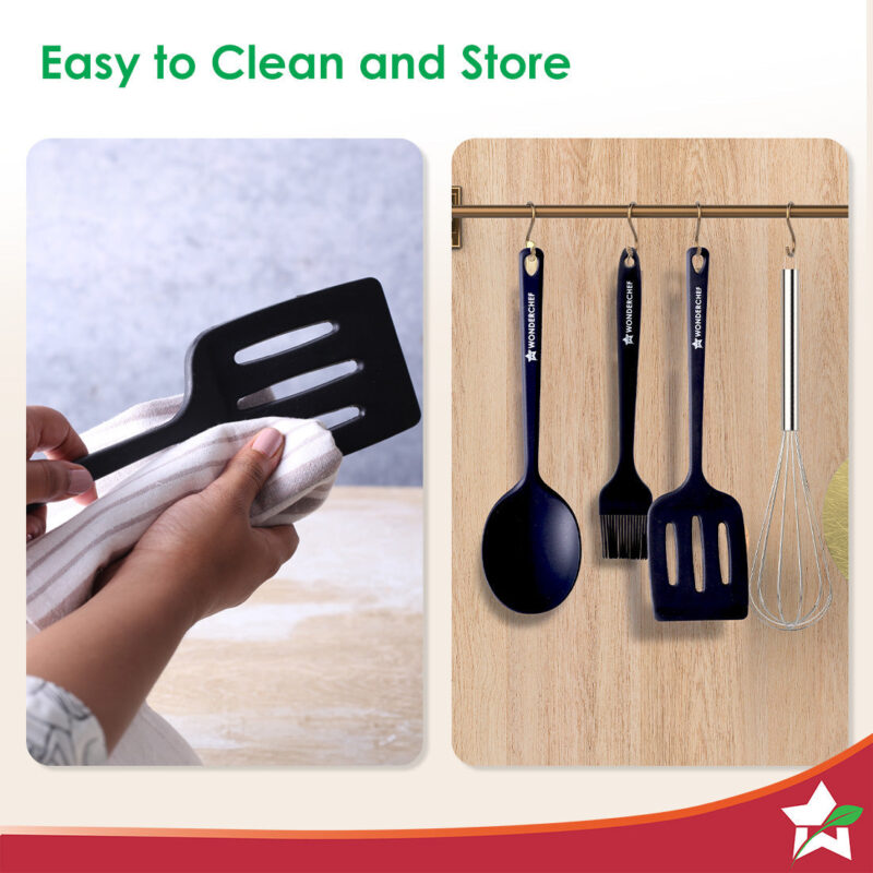 Waterstone Silicon Turner | Stainless Steel Core | Food Grade Silicone | Ideal Thickness | Use for Flipping, Turning, Scrapping, Mixing | Non-stick, Flexible, Heat Resistant, Stylish Design - Image 5