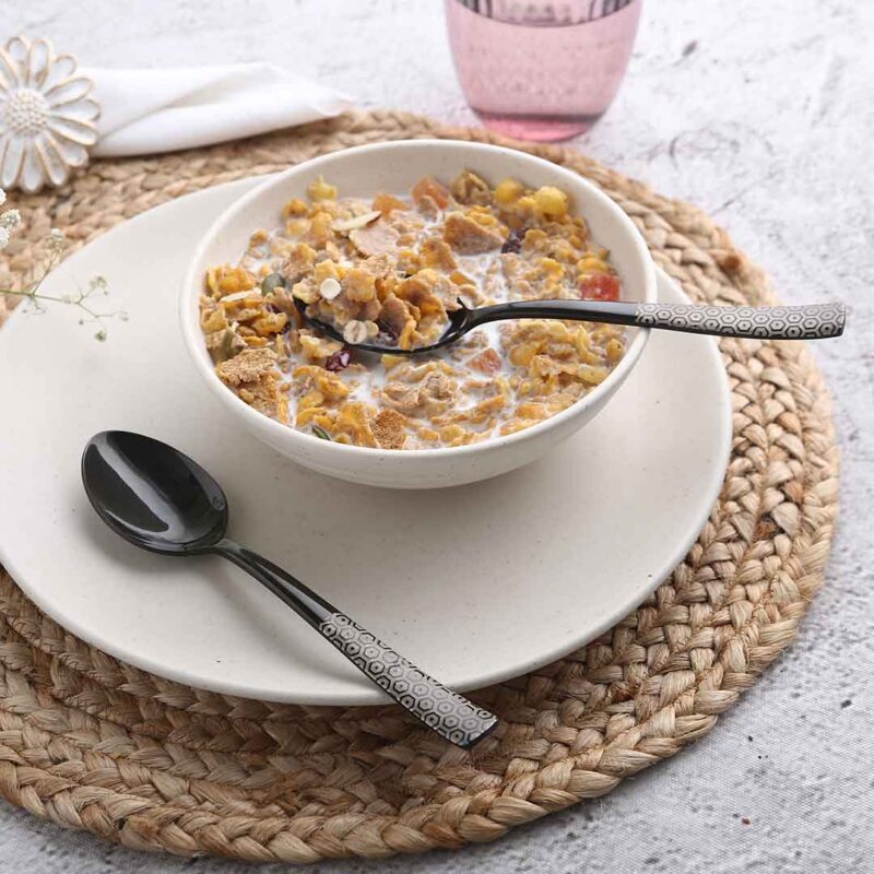 Roma Dinner Spoon - Black - Set of 6pcs - Image 2