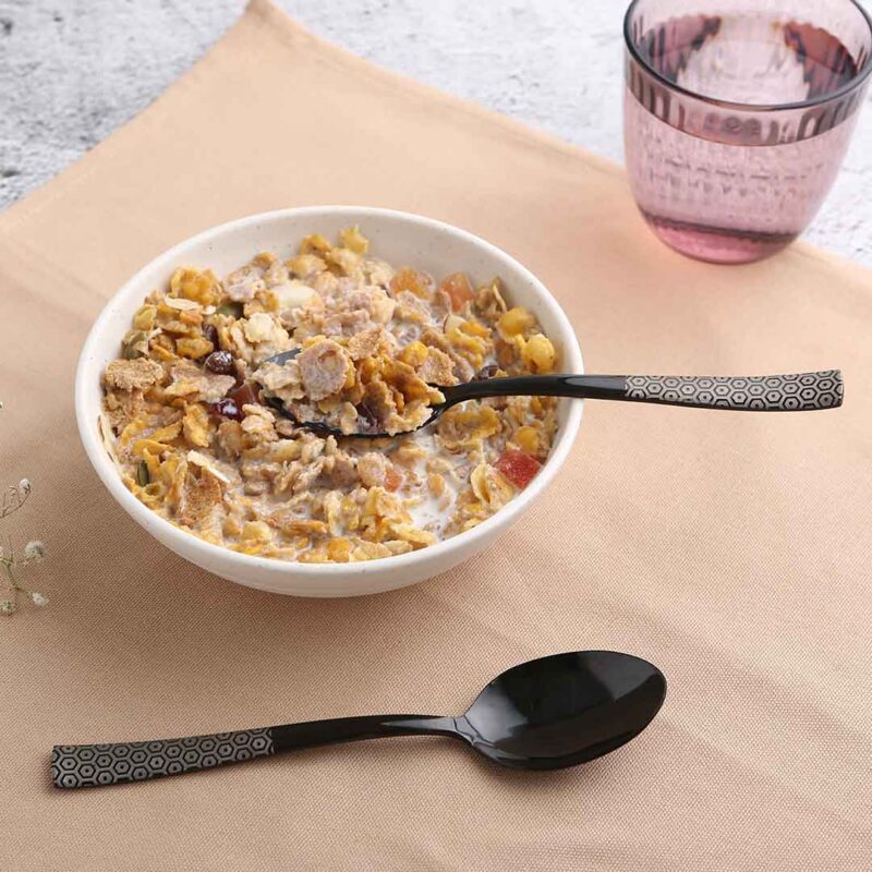 Roma Dinner Spoon - Black - Set of 6pcs - Image 3