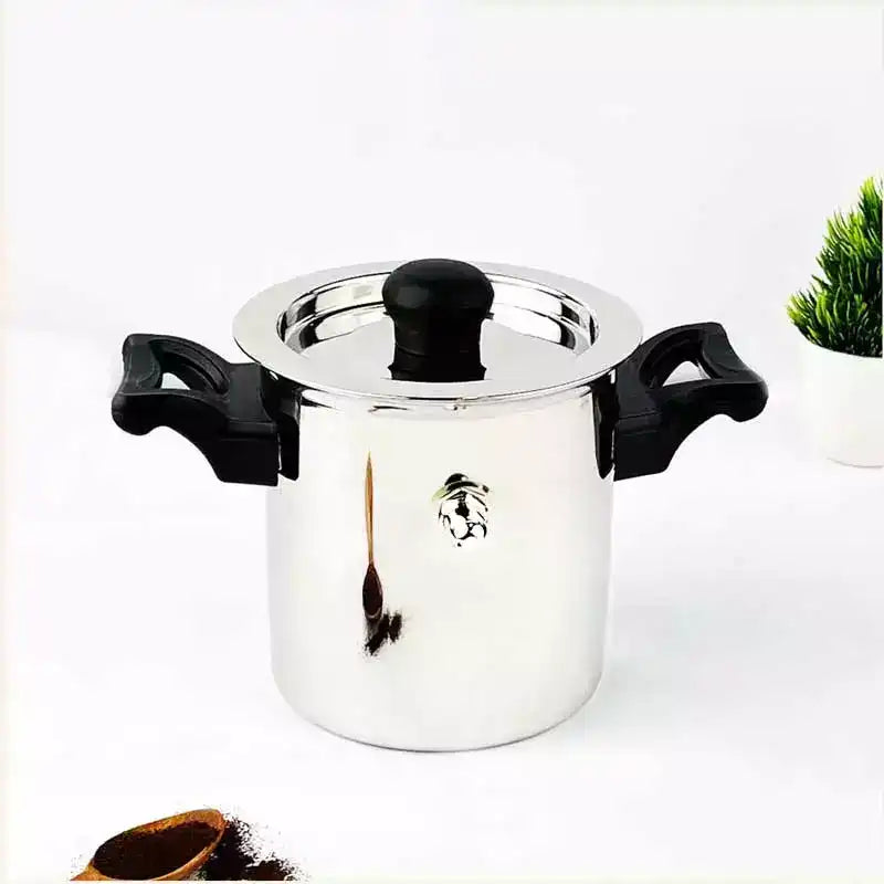 Stainless Steel Milk Cooker/ Boiler/ Pot with Handle+ Lid+ Knob+ Whistle, Premium Quality, 100% Toxin-free, Induction & Gas,  1 Litre - Image 11
