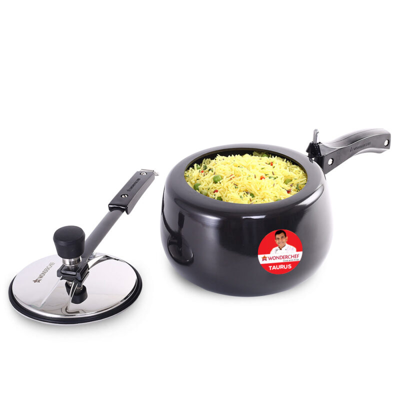 Taurus Hard Anodized 3L Inner Lid Pressure cooker, SS Lid, Soft Touch Handles for Durability, Induction Friendly, Black, 5 year warranty, ISI Certified - Image 6