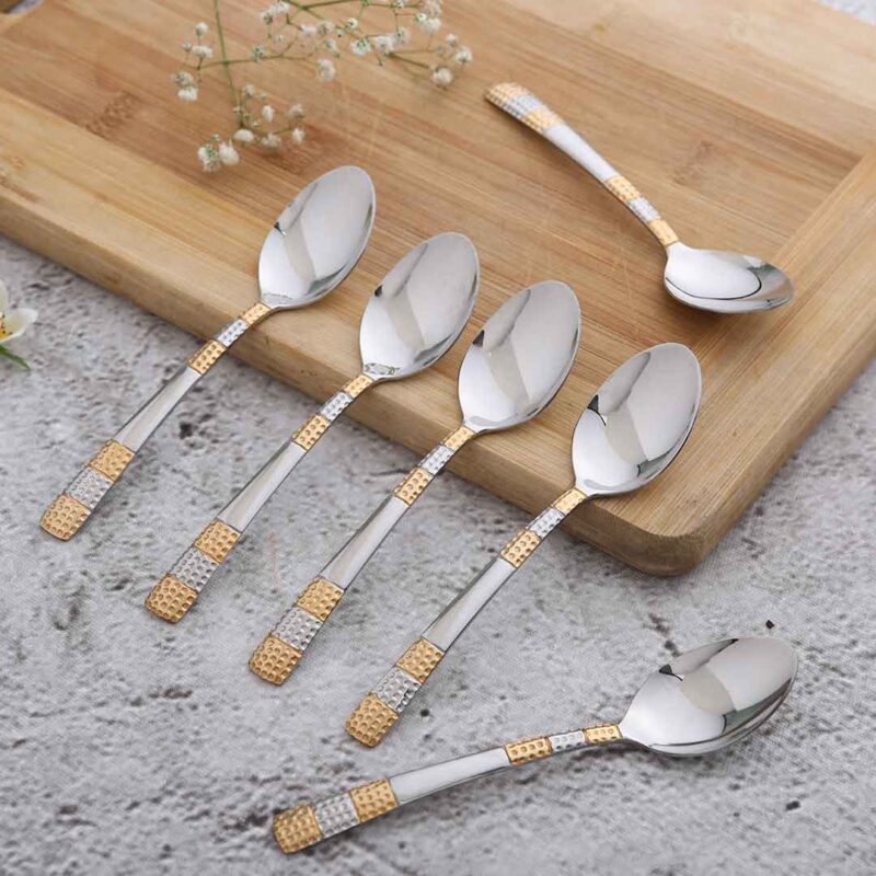 Roma Tea Spoon - Gold Plated - Set of 6pcs - Image 6