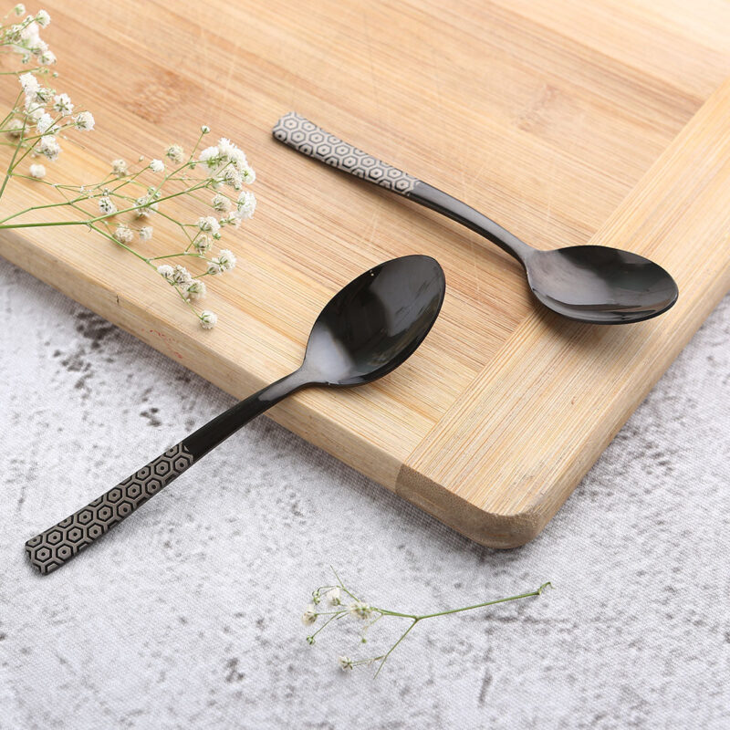 Roma Tea Spoon - Black - Set of 6pcs - Image 7