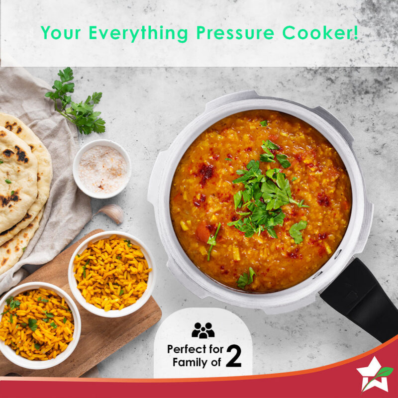 Ultima Induction Base 2L Aluminium Pressure Cooker With Outer Lid - Image 4