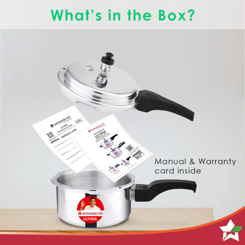 Ultima Induction Base 2L Aluminium Pressure Cooker With Outer Lid - Image 5