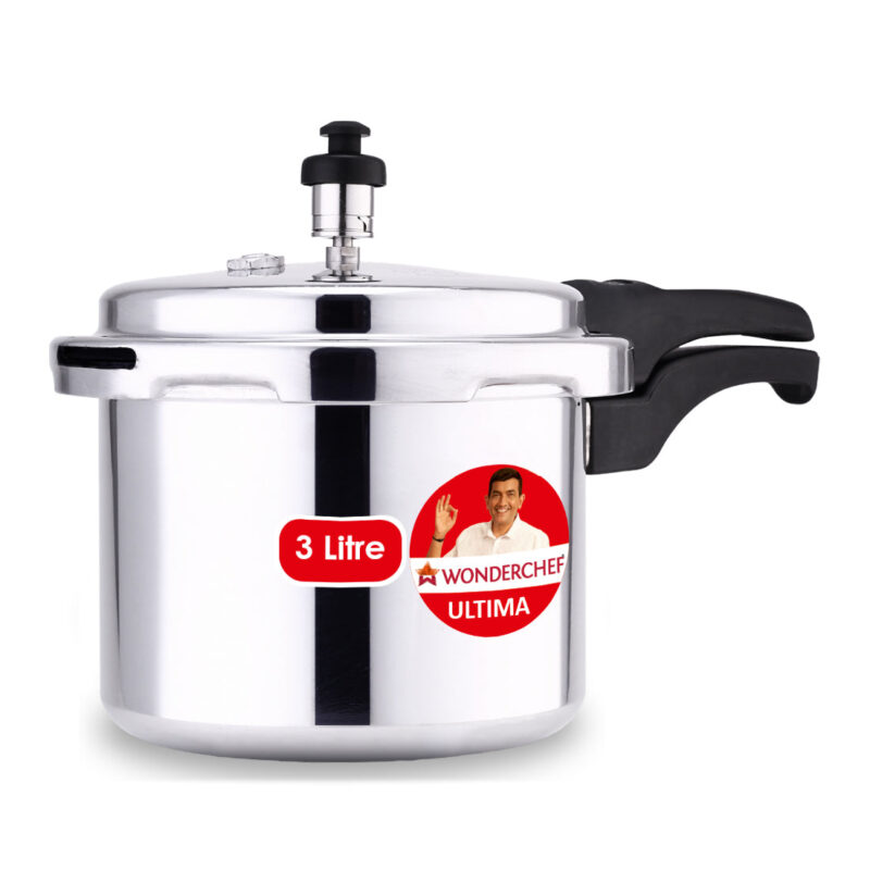Outer Lid Ultima 3L Pressure Cooker, 3.25 mm Heavy Encapsulated Bottom, Bakelite Handles for Durability, Induction Friendly (Aluminium , Silver) - Image 6