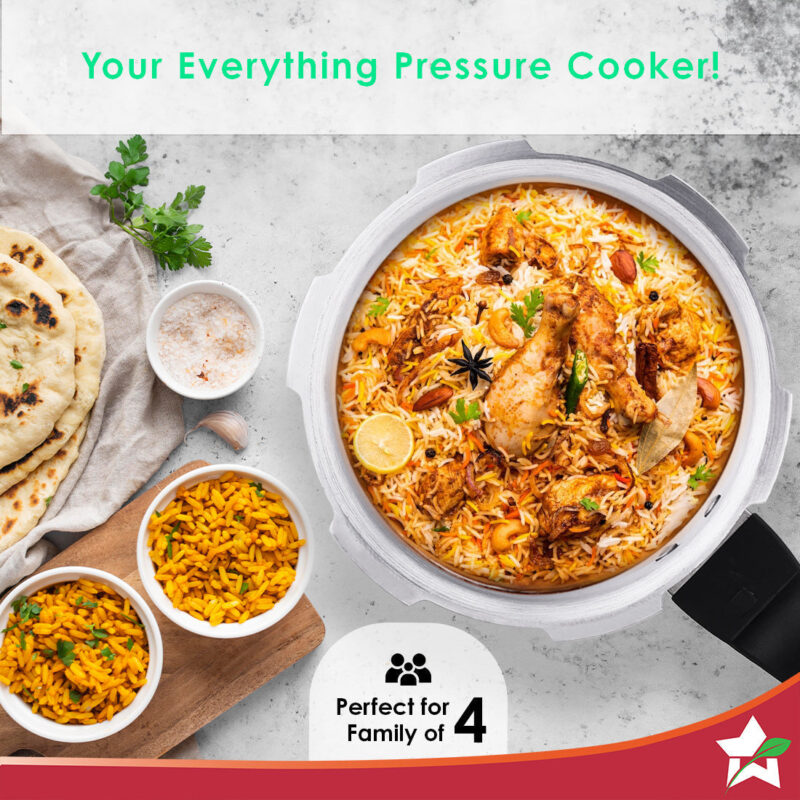 Outer Lid Ultima 3L Pressure Cooker, 3.25 mm Heavy Encapsulated Bottom, Bakelite Handles for Durability, Induction Friendly (Aluminium , Silver) - Image 5