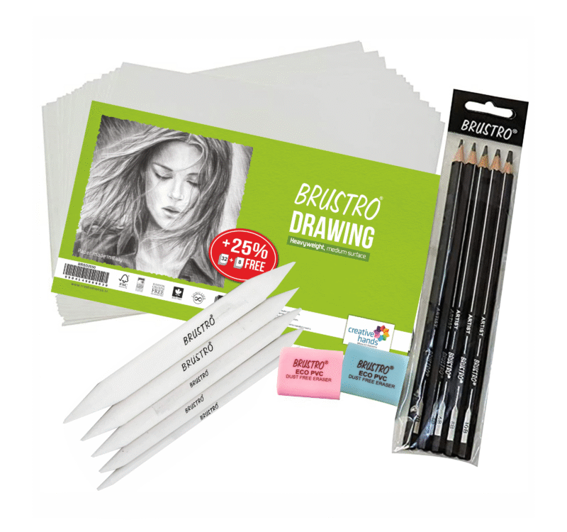 Brustro Creative Graphite Pencil Sketching Drawing Set - Image 4