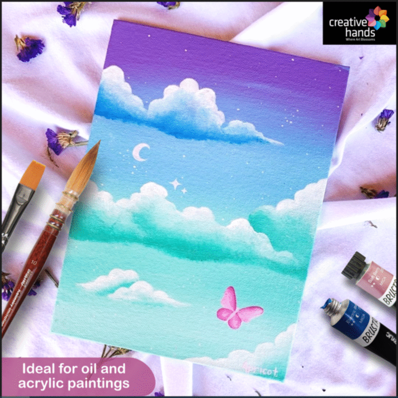 BRUSTRO Artists Small Tabletop A-Frame Wooden Easel, 12 inch with Canvas Board Medium Grain Combo, 10"X12" -Pack of 4 - Image 3