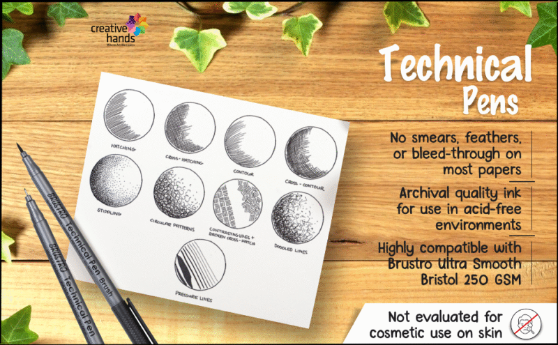 BRUSTRO Technical Pen Fineliner Set| Black| Tip Size- 0.05|0.1|0.2|0.3|0.4|0.5|0.6|0.8 mm| & Brush - Set of 9 | Ideal for Doodle,Mandala,Fineart,Architecture,Technical Drawing,Illustrations,Waterproof - Image 3