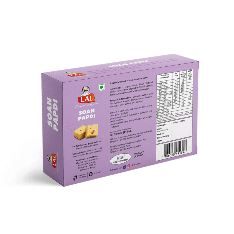 Lal Sweets Soan Papdi Premium - 400gm - Image 3