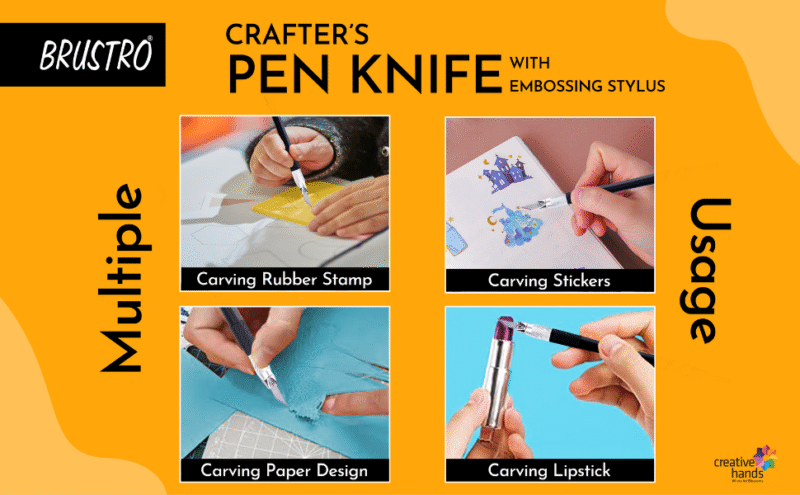 Brustro Crafter Pen Knife with Embossing Stylus 8 Blade refills included - Image 2