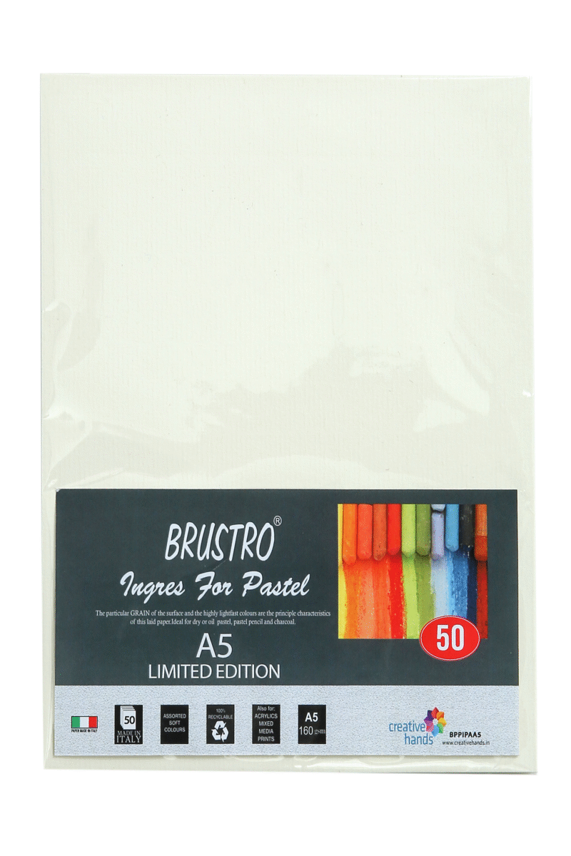 Brustro Artist's Pastel Papers, A5 Size, 160 GSM, Assorted Soft, 50 Sheets