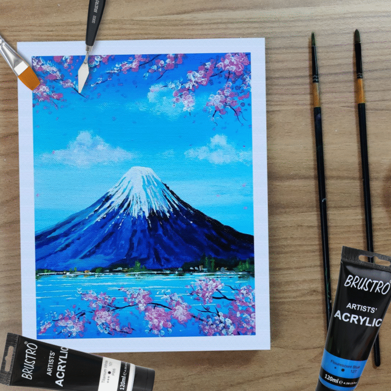 Brustro Artists' Acrylic 120ml Flourescent Blue - Image 3