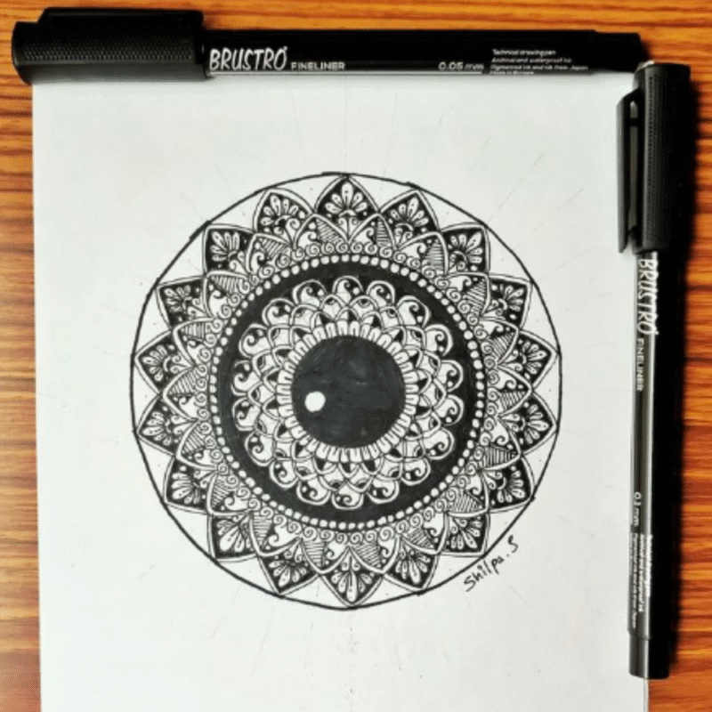 Brustro Professional Pigment Based Fineliner - Set of 10 (Black) - Image 7