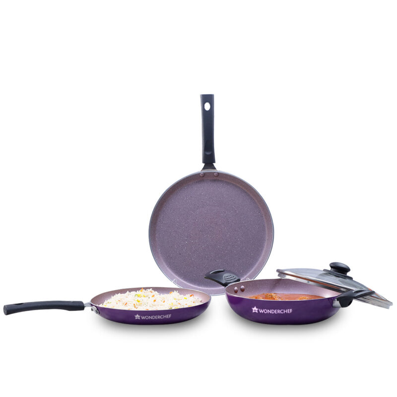 Valencia Non-stick Cookware Set - Purple - Image 7